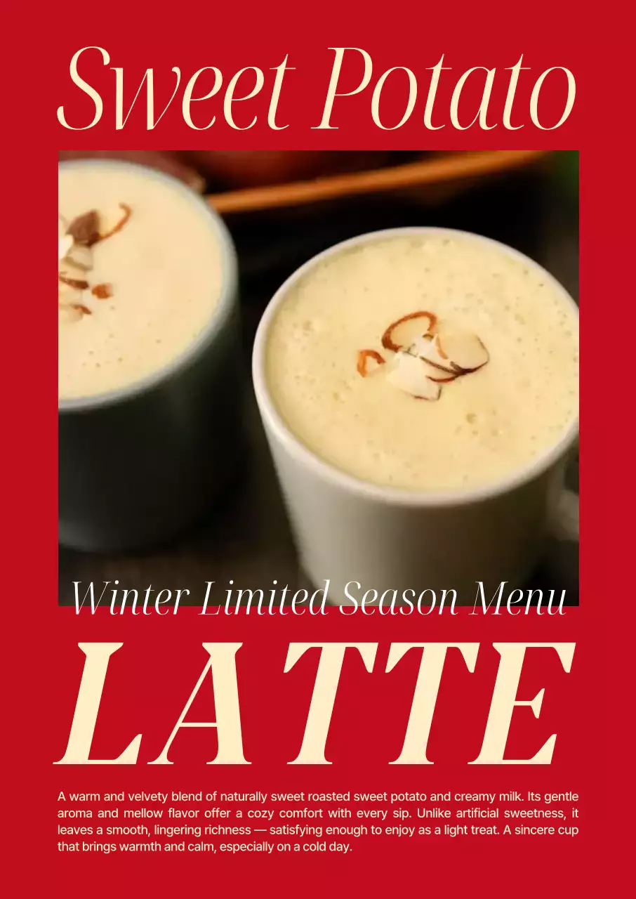 빨강 클래식 겨울메뉴 홍보