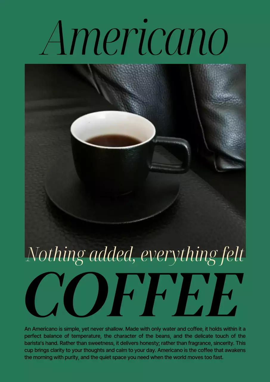 초록 심플 커피 광고