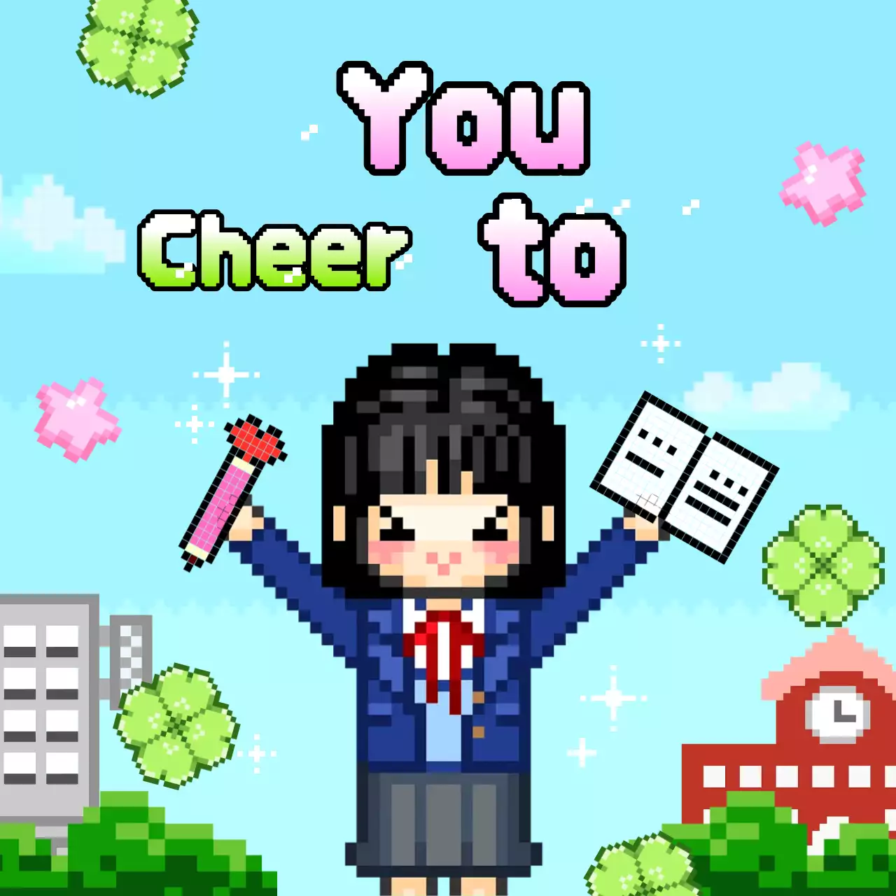 Poster Semangat Retro Biru Langit