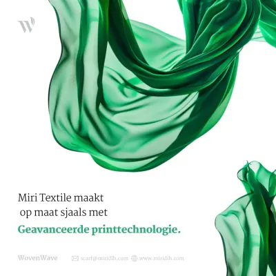 Groene moderne textieladvertentie