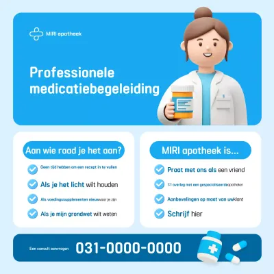 Advertentie voor een hemelsblauwe consultatie voor schone gezondheid