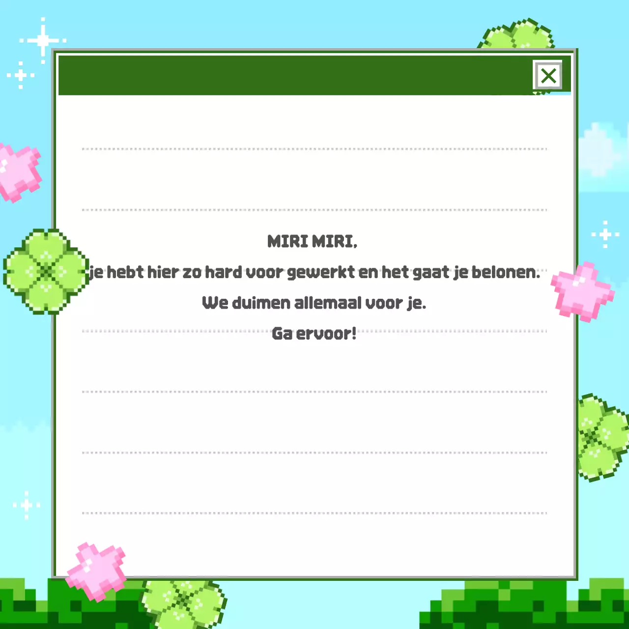 Hemelsblauwe retro-aanmoedigingsposter