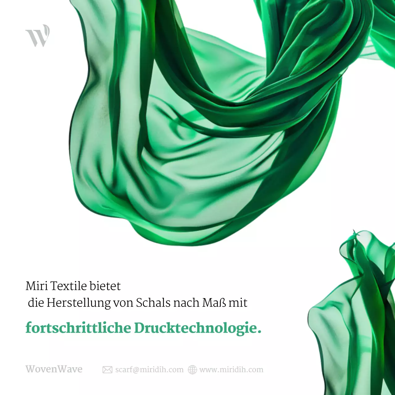 Grüne moderne Textilwerbung