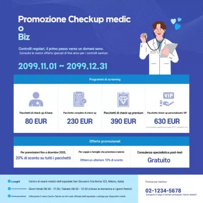 Promozione Blue Modern Health Checkup
