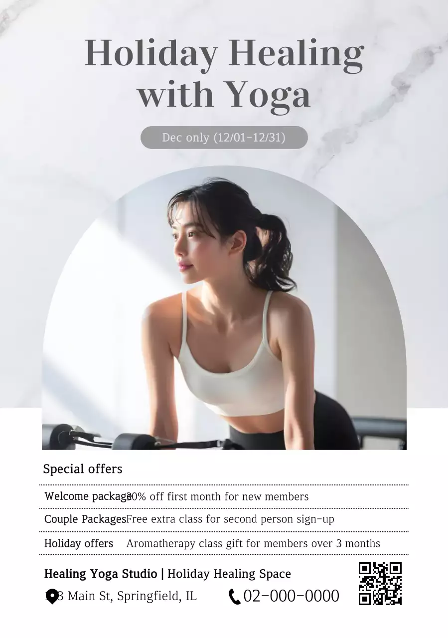 Khuyến mãi Yoga tối giản màu trắng