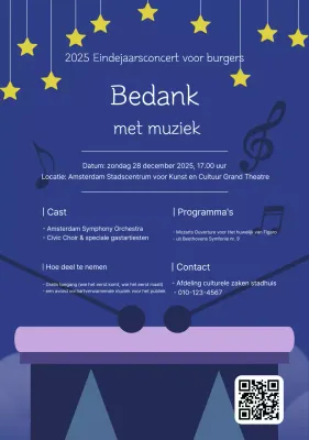 Blauwe moderne concertgids