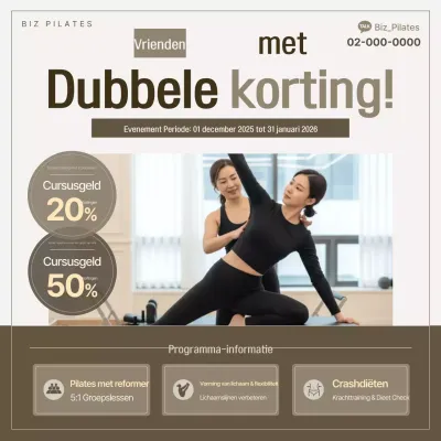 Beige Modern Pilates Kortingsevenement