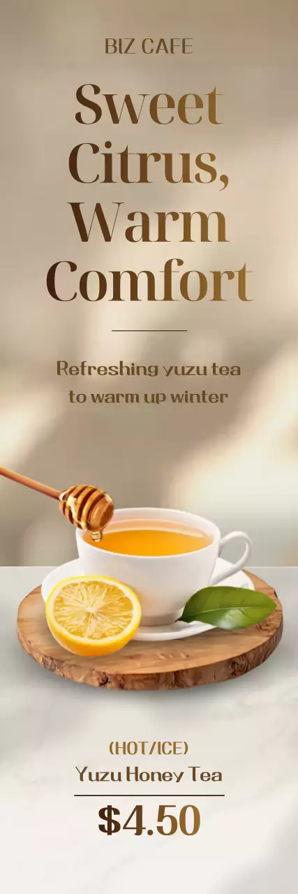 Propaganda de bebida moderna bege