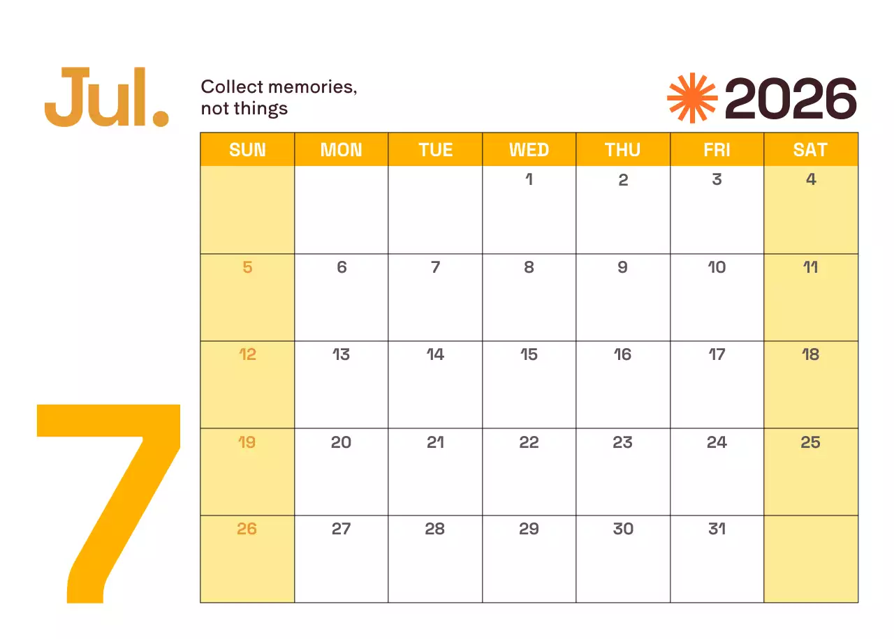 Kalender Modern Kuning Kalender