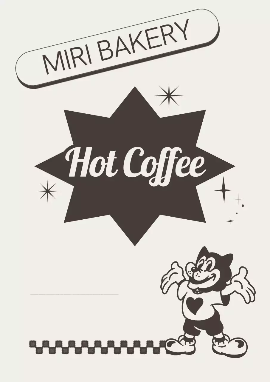 Promoção publicitária de café retrô marrom