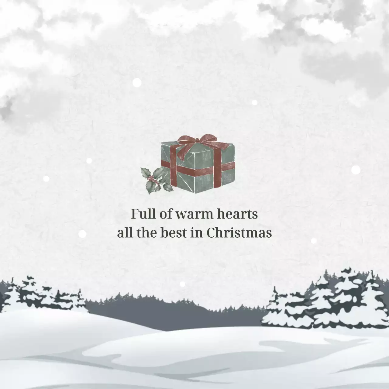 Cartão postal de Natal clássico cáqui