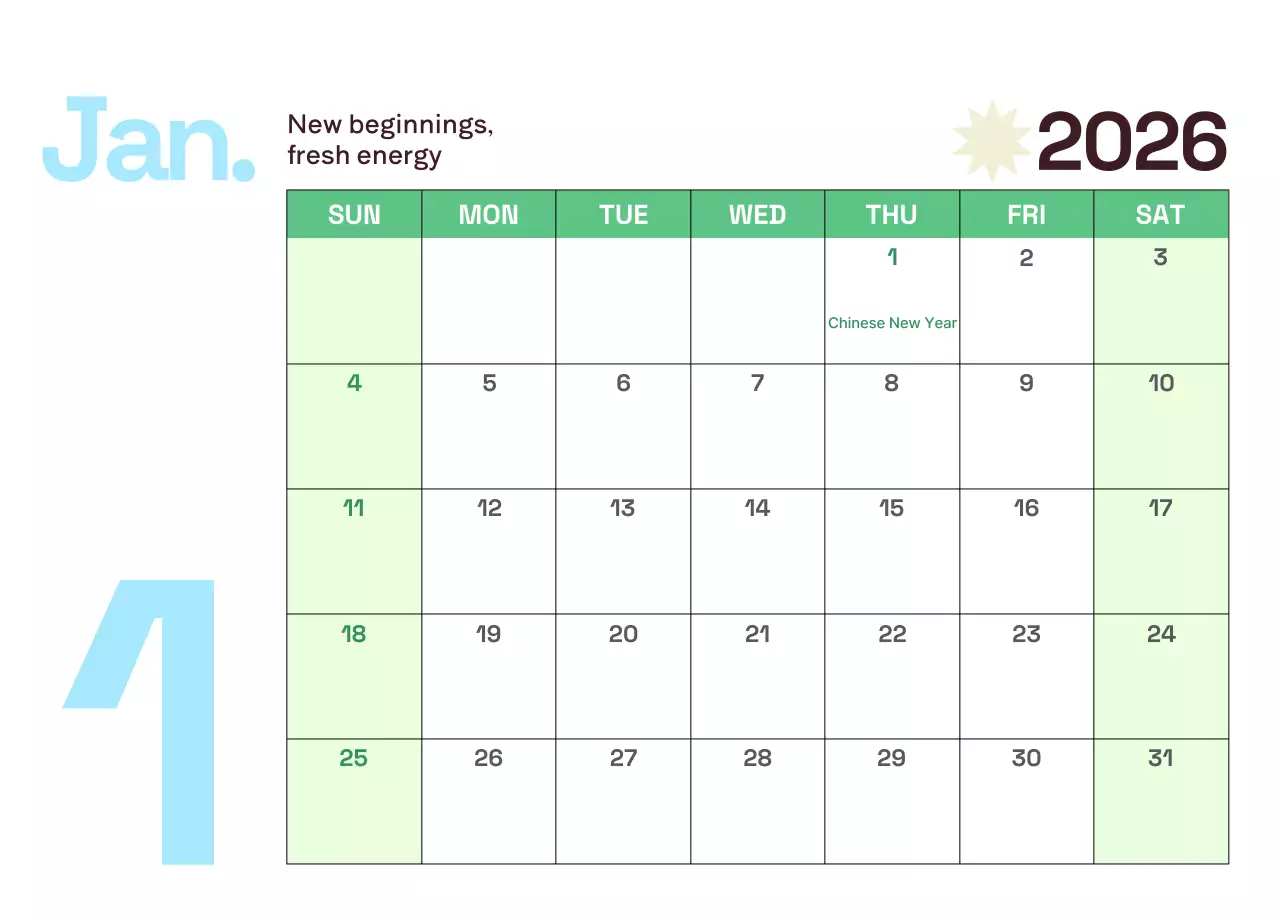 Kalender Modern Kuning Kalender