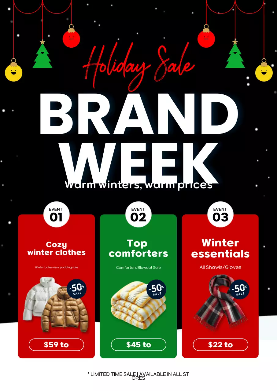 Giảm giá mùa đông hiện đại màu đen