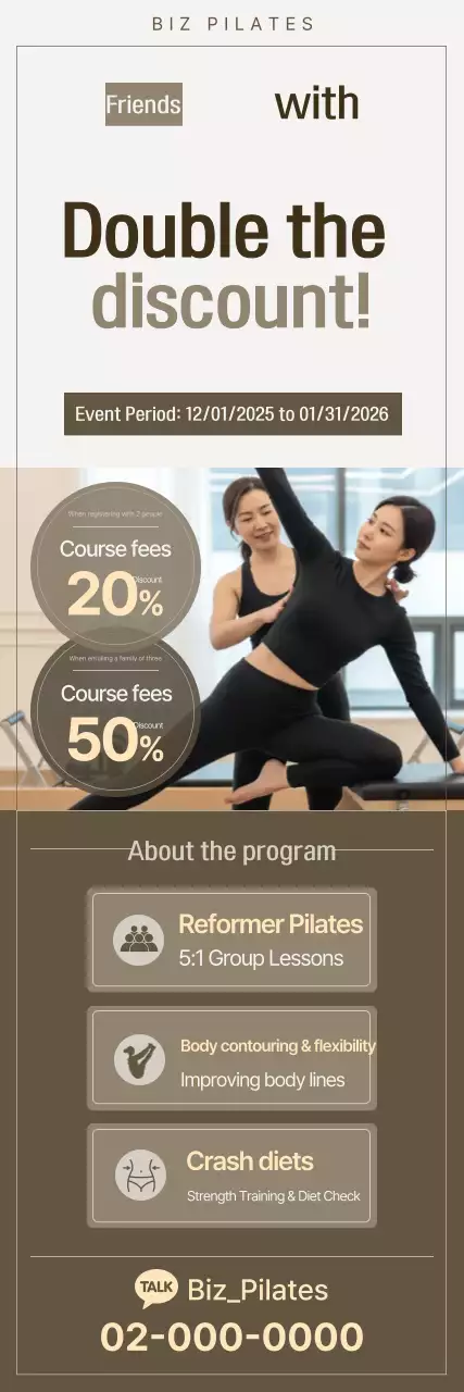 Evento de desconto em Pilates Moderno Bege