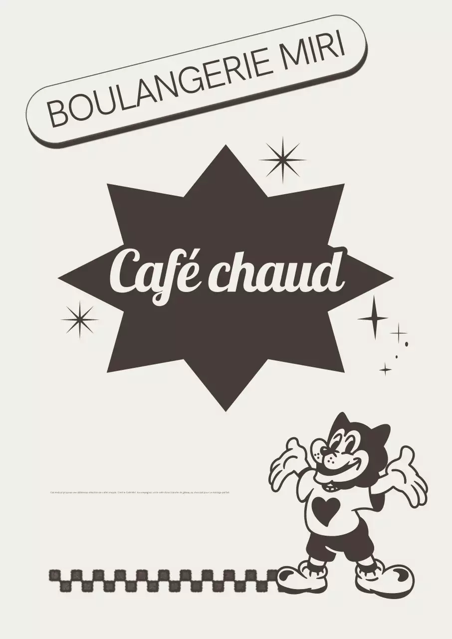 Promotion publicitaire du café rétro marron