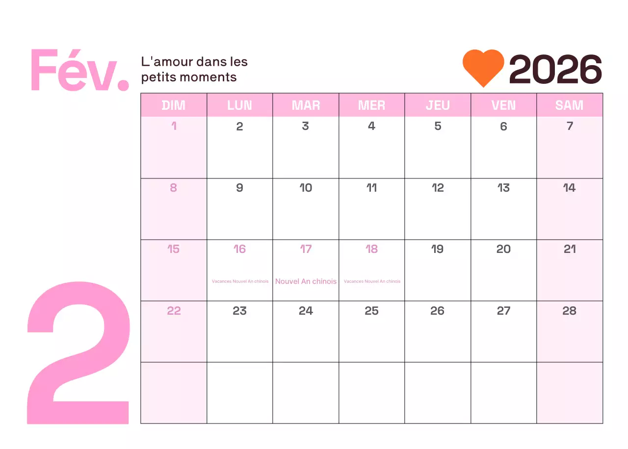 Calendrier moderne jaune