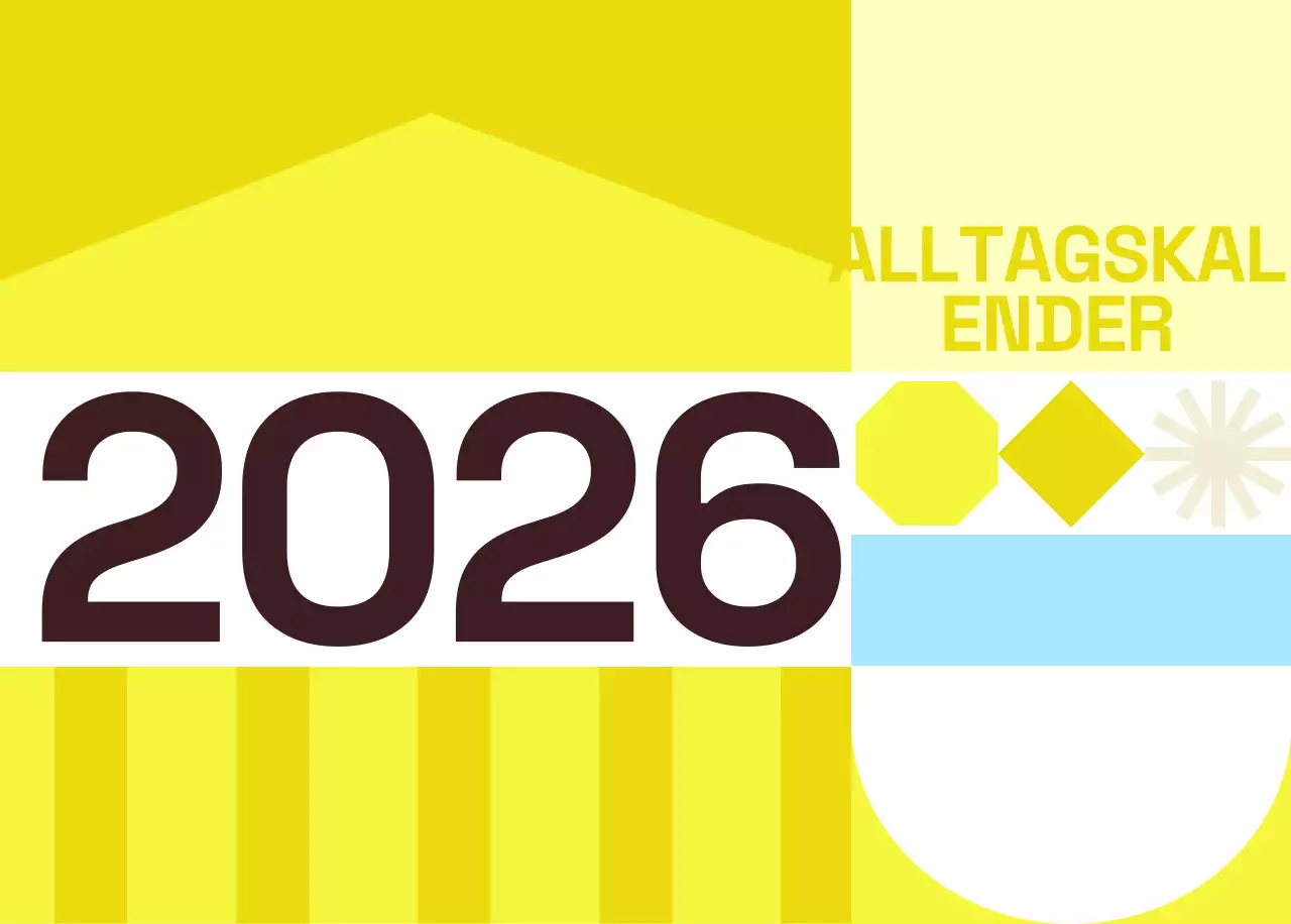 Gelber moderner Kalender Kalender