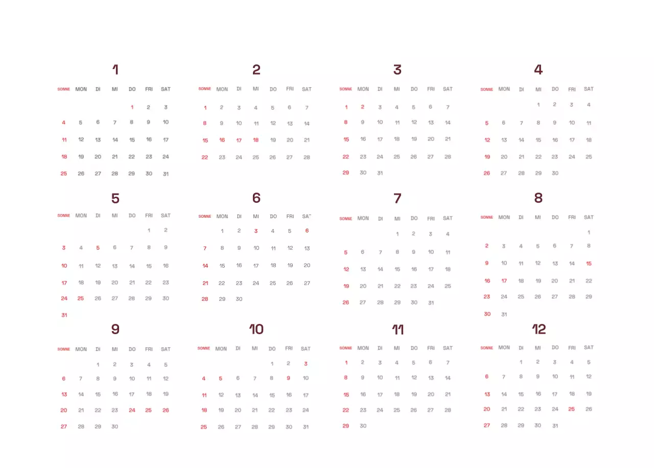 Gelber moderner Kalender Kalender