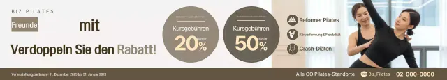 Beige Modern Pilates Rabattaktion