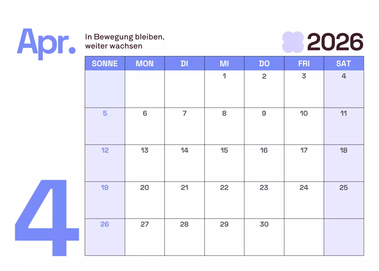 Gelber moderner Kalender Kalender