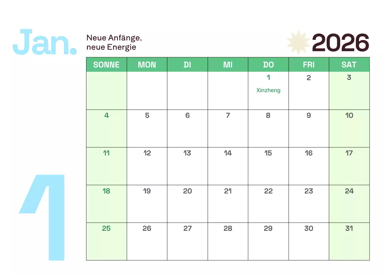 Gelber moderner Kalender Kalender