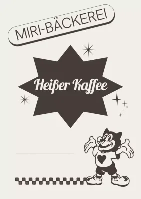 Braune Retro-Kaffee-Werbung