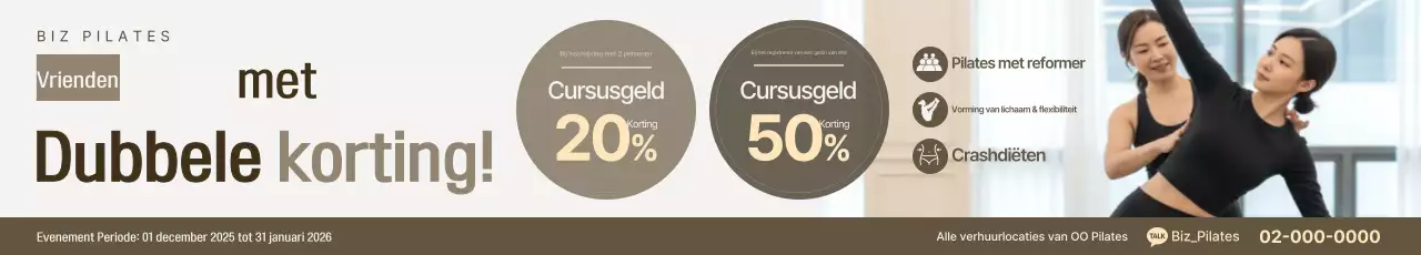 Beige Modern Pilates Kortingsevenement
