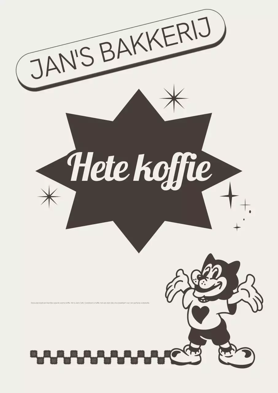 Bruine Retro Koffie Reclame Promotie