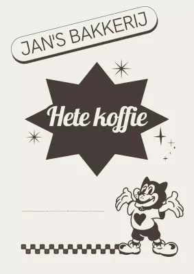 Bruine Retro Koffie Reclame Promotie