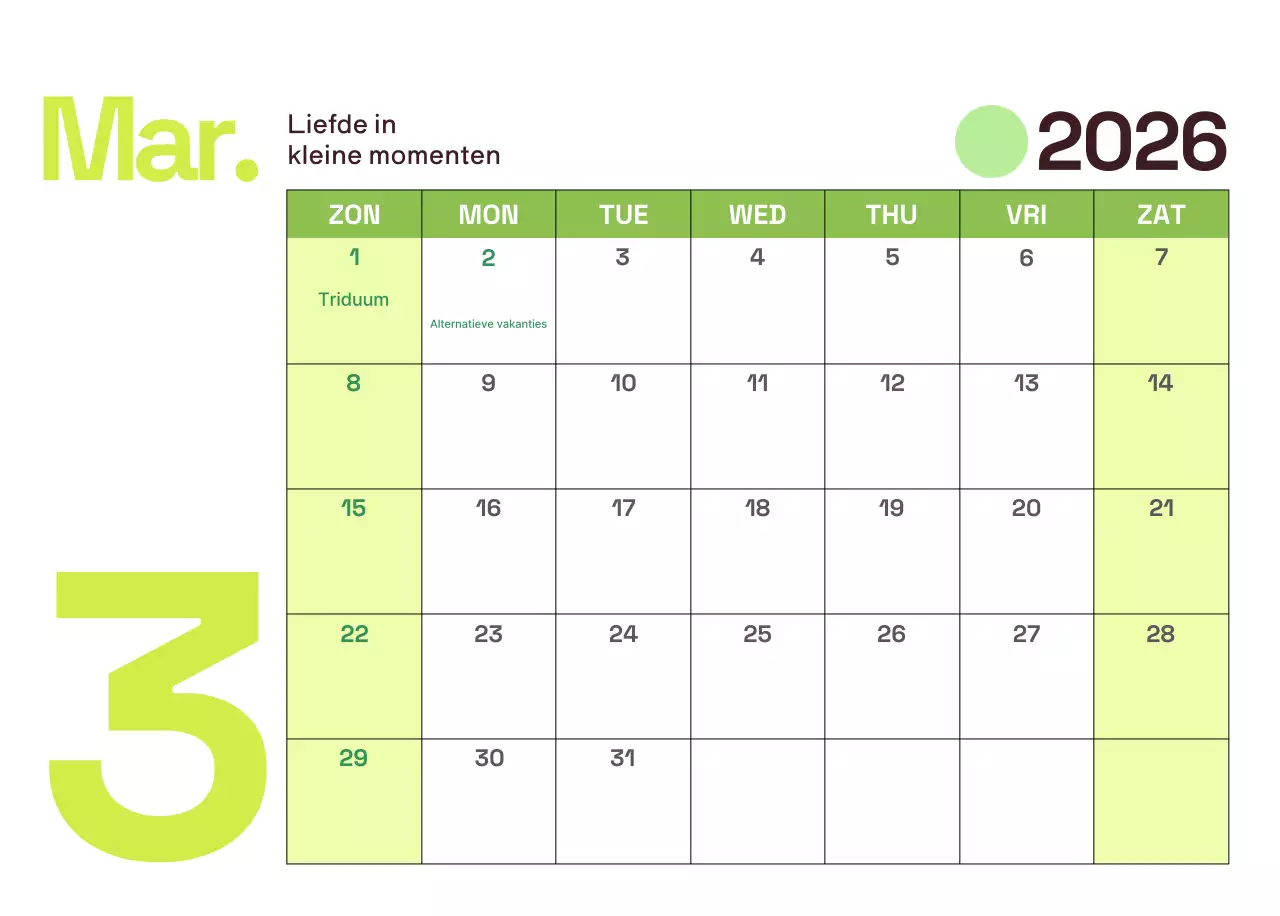 Gele moderne kalenderkalender