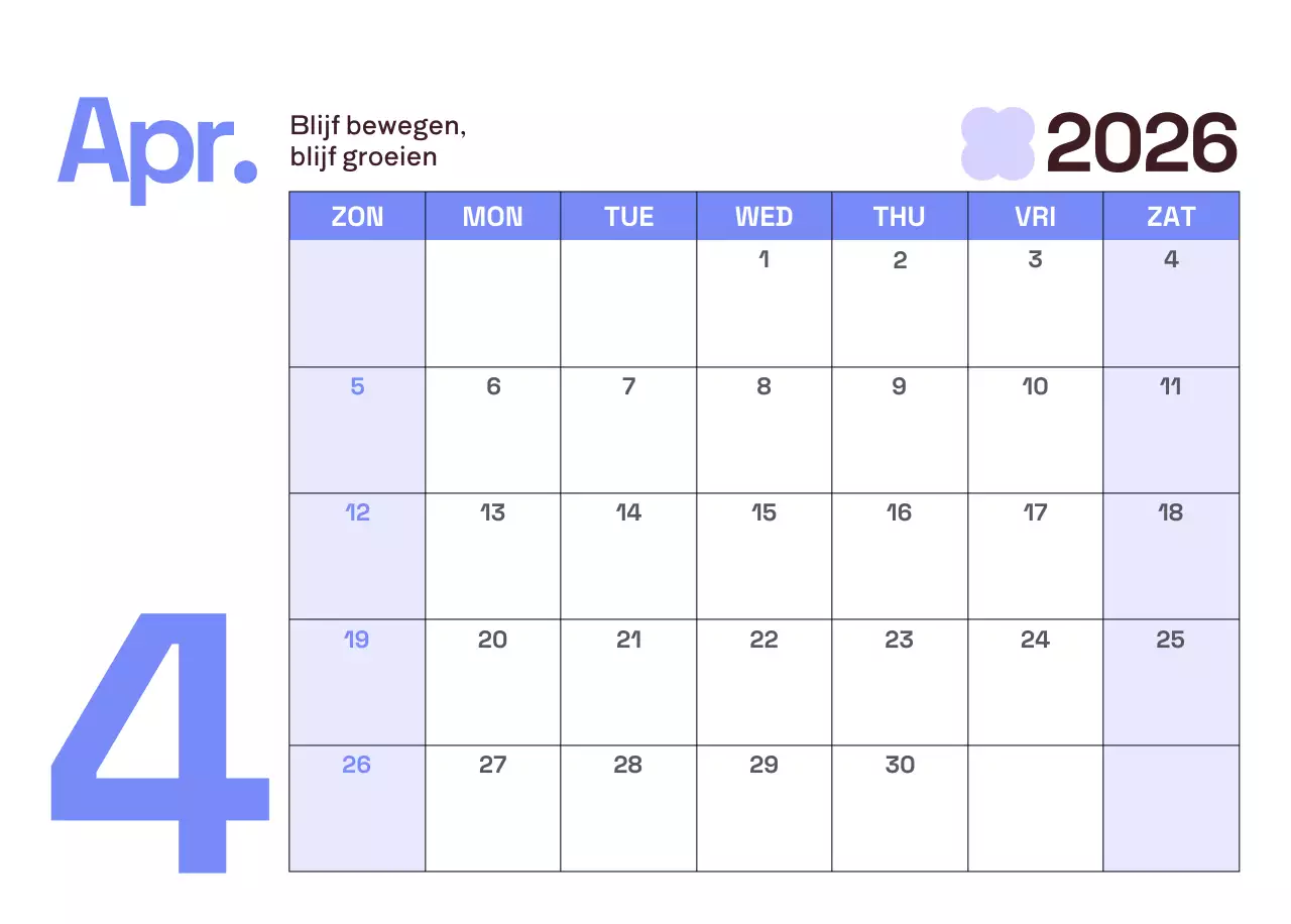 Gele moderne kalenderkalender