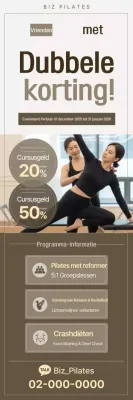 Beige Modern Pilates Kortingsevenement