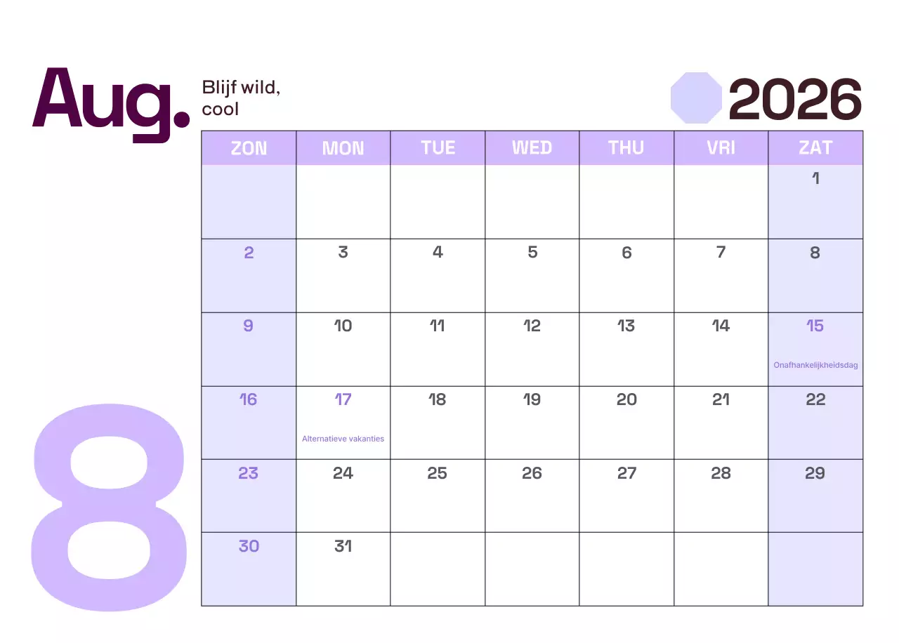 Gele moderne kalenderkalender