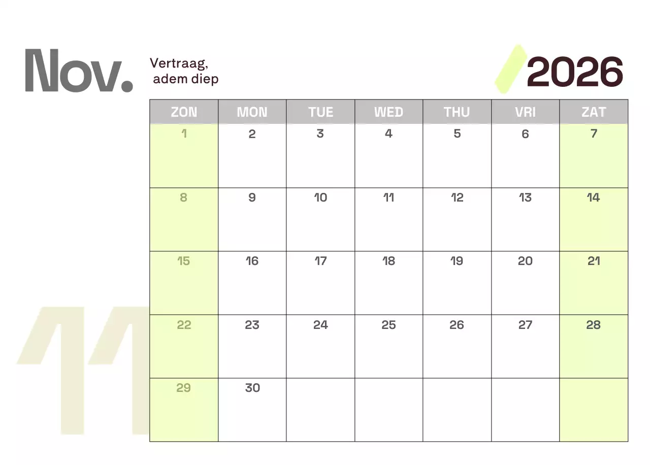 Gele moderne kalenderkalender