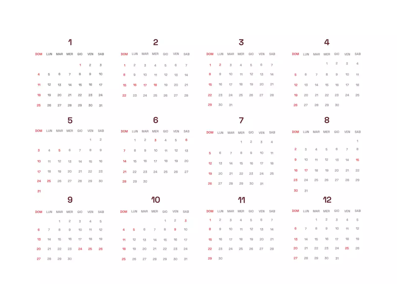 Calendario moderno giallo