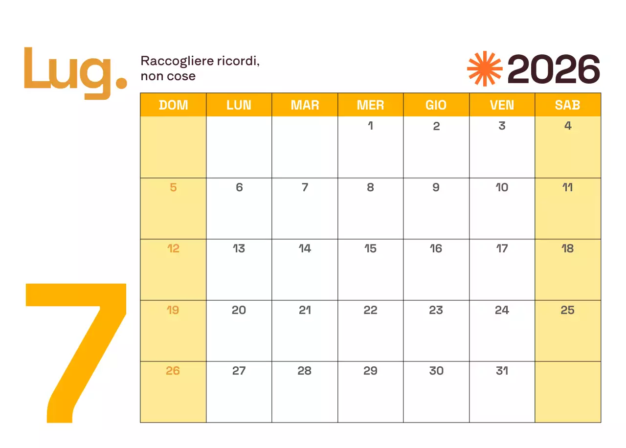 Calendario moderno giallo