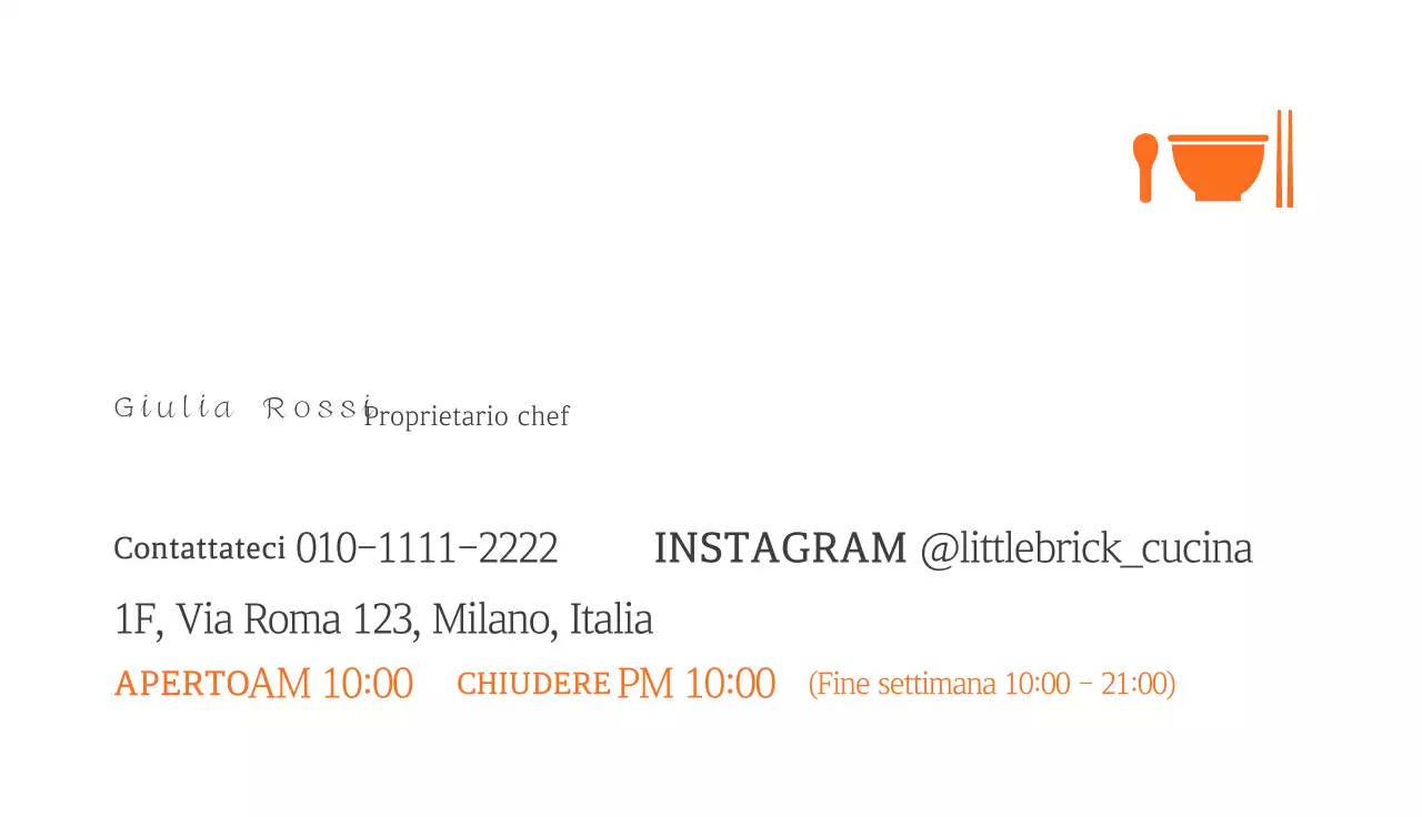 Logo arancione semplice per cucinare