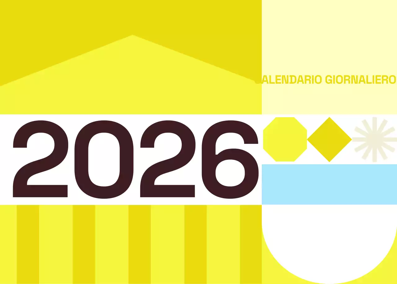 Calendario moderno giallo