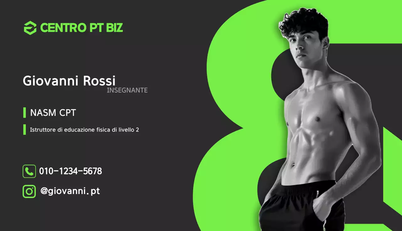 Biglietto da visita moderno per il fitness nero