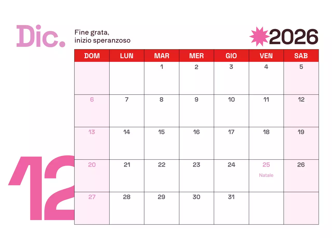 Calendario moderno giallo