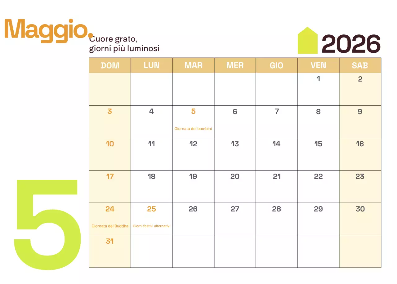 Calendario moderno giallo