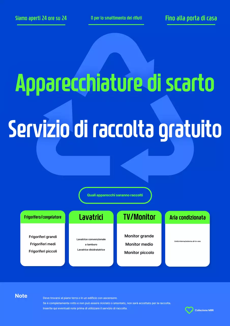 Guida alla raccolta degli elettrodomestici Blue Clean