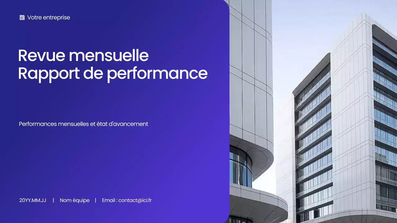 Rapport d'activité moderne bleu