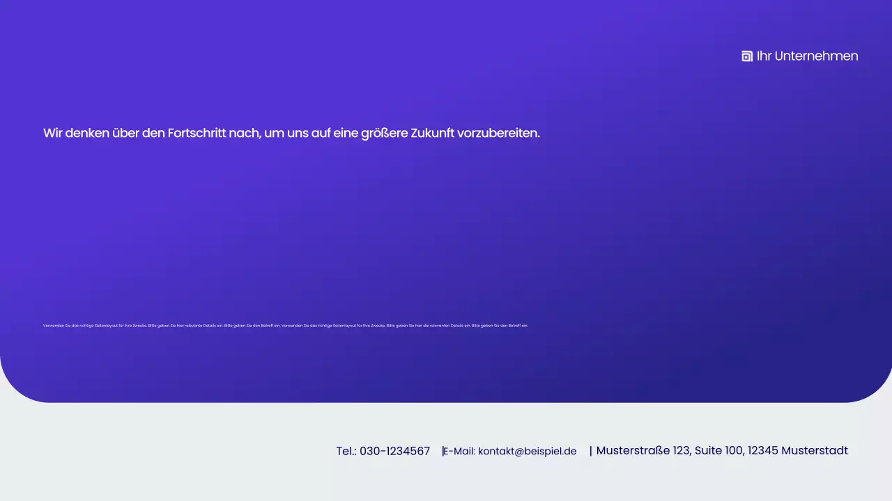 Blauer moderner Geschäftsbericht