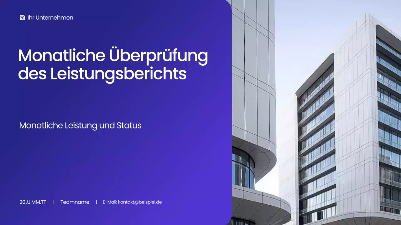 Blauer moderner Geschäftsbericht