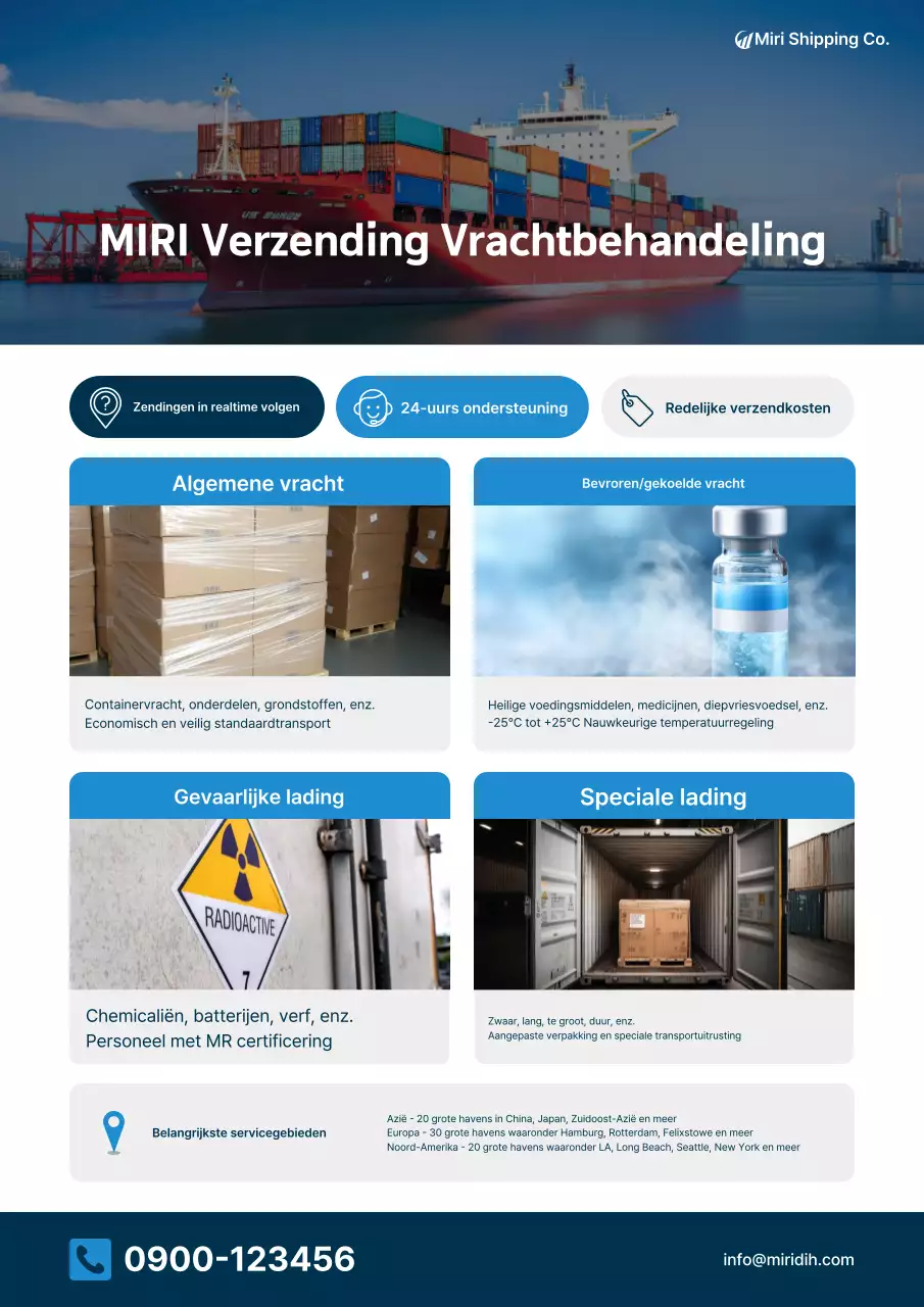 Blauwe moderne logistieke advertentie