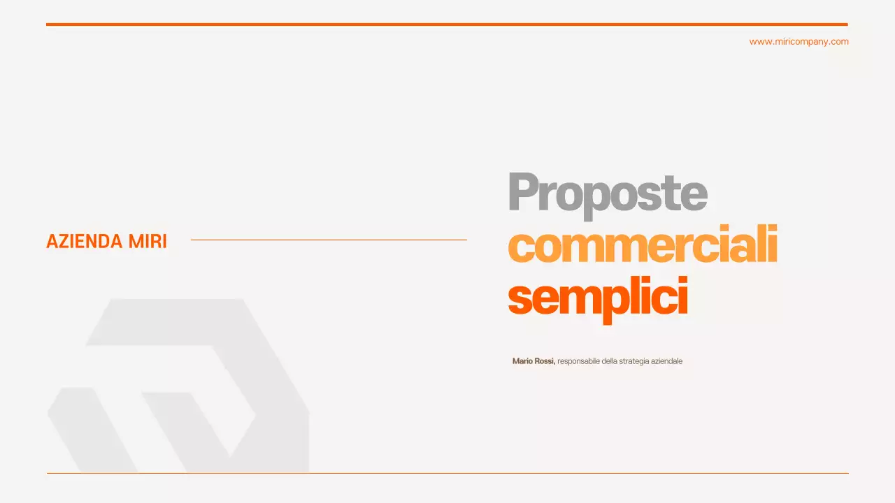 Proposta di business semplice arancione