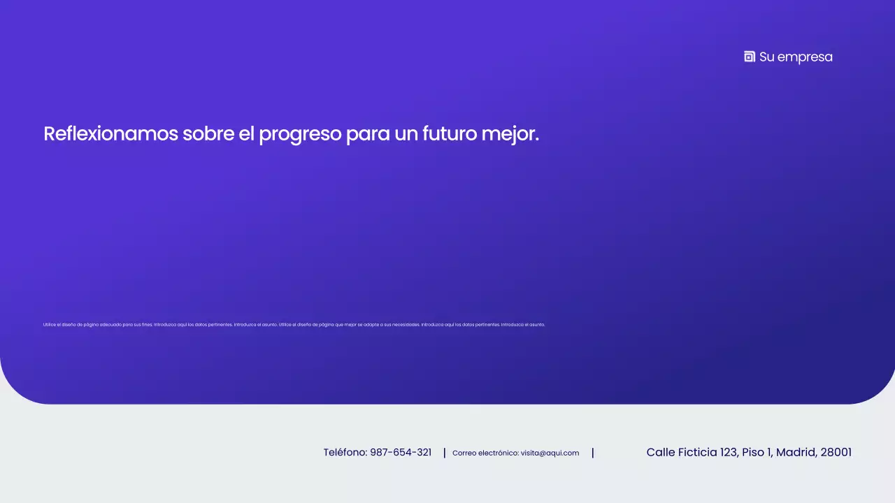 Informe empresarial moderno azul