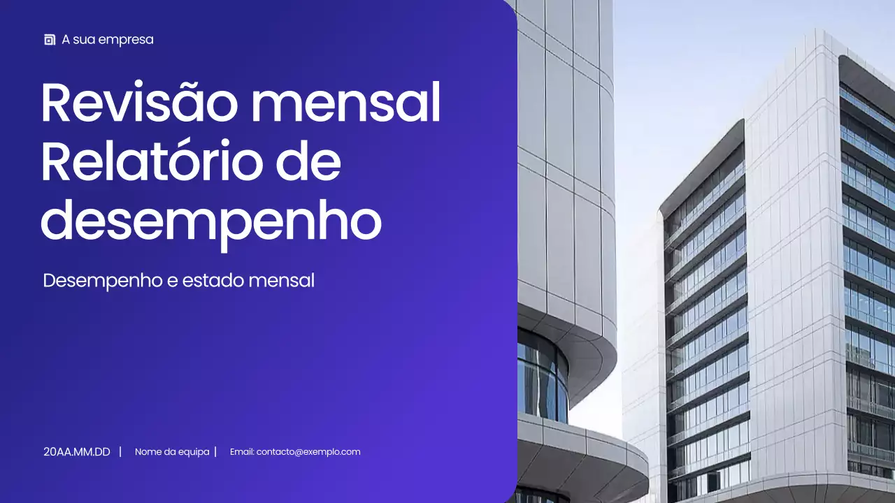 Relatório de Negócios Modernos Azul