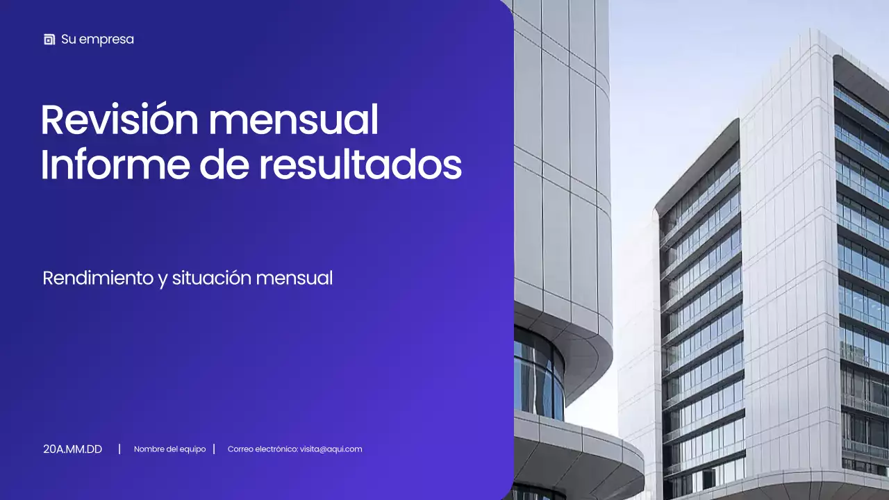 Informe empresarial moderno azul